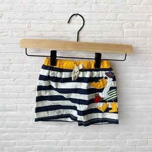 Mudpie // Striped Navy and Yellow Pelican Kids Shorts